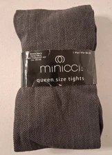 Minicci Queen Size Gray Tights Plus Size Womens Q NWT