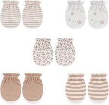 falianni 5 Pairs Baby No Scratch Mittens 0-6 Months