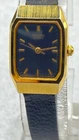 Vintage Seiko Tank Watch Women Black Dial Gold Tone 2Y01-5D29 Rectangle New Batt