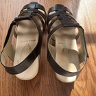 Worishofer BEVERLY Women's BLACK leather Cork Wedge strap Sandal 8M — photo 6