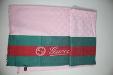 Authentic Gucci Wrap Stole Shawl 60 WOOL 40 Acrylic Pink Used