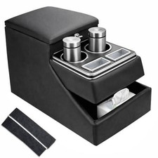 Locking Center Console Organizer Truck Suv Minivan Adjustable Armrest Black