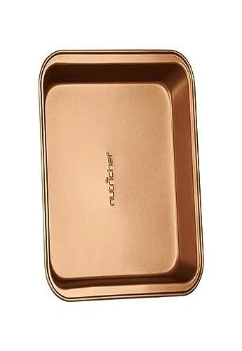 NutriChef 8.5" Carbon Steel Non-Stick Coated Layer Golden Square Baking Pan