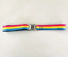 Buckle Down Seatbelt Buckle Pan Pansexual Flag Size XL Adjustable Belt LKNW