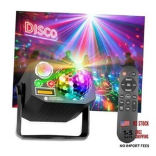 Dj Party Disco Ball Lights with Pattern and Sound Activated,10 ft USB Black