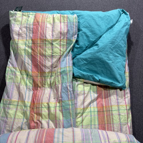 Lauren Ralph Lauren Alternative Down Comforter Twin Plaid Pastel Country Cottage - Picture 4 of 10