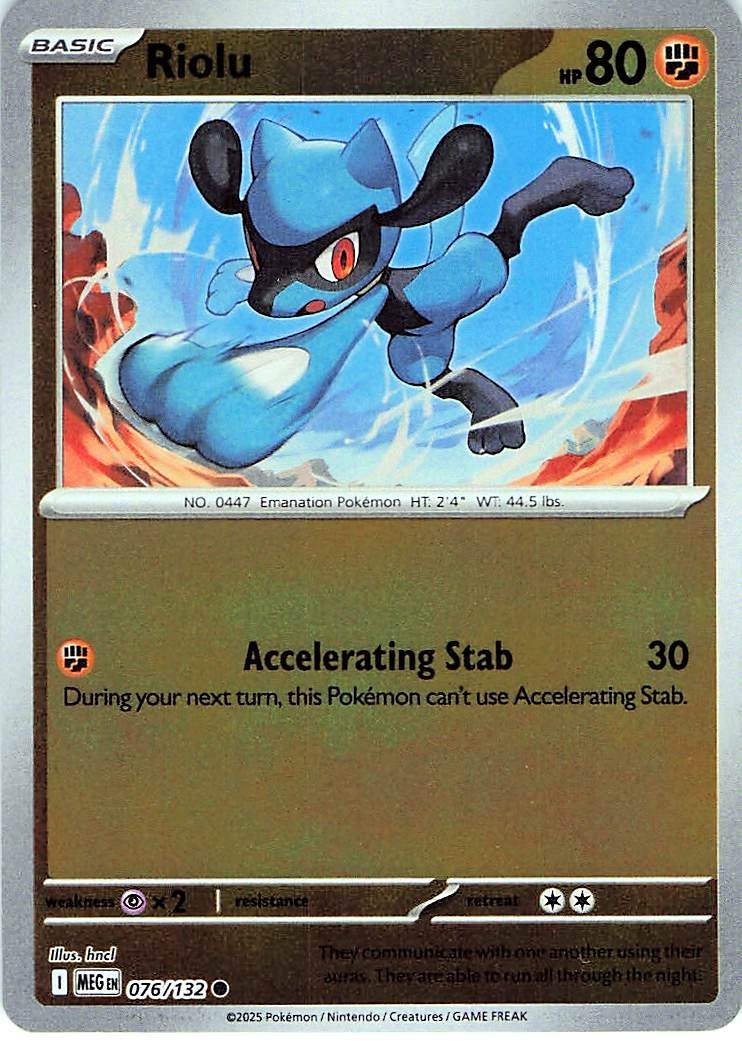 Riolu 61/130 - REVERSE HOLO - Diamond and Pearl - NM