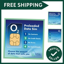 O2 Data Sim Card Preloaded with UNLIMITED 4G/5G Data. Includes 25GB to Roam f...