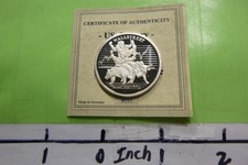 1/4 OZ WALL STREET DOW JONES BULL BEAR 2000 LIBERIA $10 999 SILVER COIN COA 3BW2