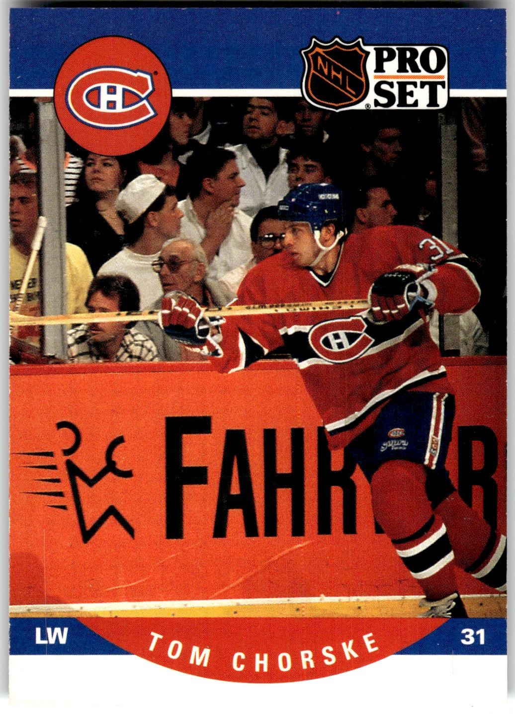 1990-91 Pro Set #616 Tom Chorske Montreal Canadiens Rookie NHL Hockey