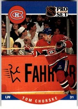 1990-91 Pro Set #616 Tom Chorske Montreal Canadiens Rookie NHL Hockey