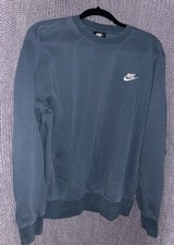 Nike Crewneck Sweatshirt, Med Teal, Size Med