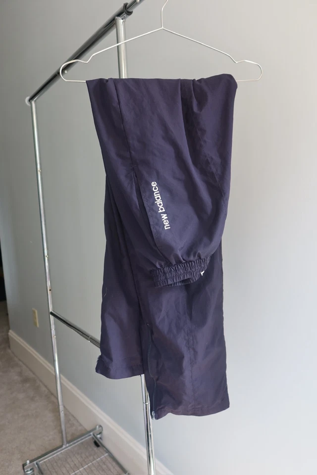 New Balance Windbreaker Track Suit Jacket Mens L Navy Blue Yellow VTG - Image 2 of 4