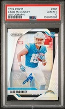 2024 Panini Prizm Ladd McConkey  #365 Silver Rookie Auto PSA 10 Chargers