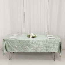 60" x 102" SAGE GREEN Seamless Premium Crushed Velvet Rectangle TABLECLOTH Party