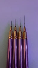 4 Peice Fine Tip Nail Brush With long Handles; 6mm, 12mm, 18mm, 25mm