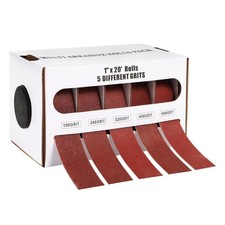 5 Grits Emery Cloth Roll, Multiple Grit Sizes, Abrasive Sandpaper Roll with Disp