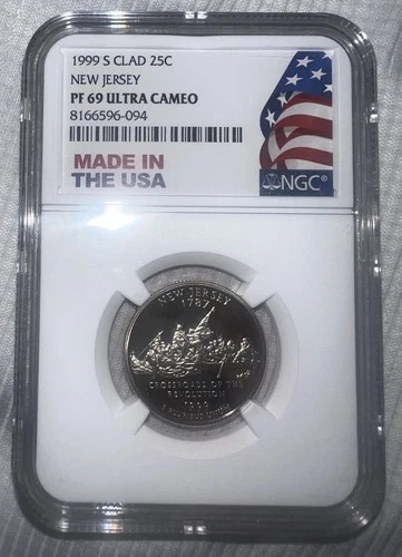 1999-S New Jersey State Quarter - PF 69 Ultra Cameo NGC - First in Series