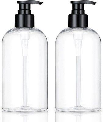 Empty Plastic Pump Bottles Dispenser 2 Pack Clear Refillable Pump Bottle Shampoo