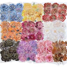 Pressed Flower Stickers Set 100 PCS Large Dried Flowers Vibrant Flower