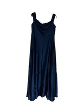 Fashion Nova Navy Satin Gown Cowl Neck Sleeveless Long Dress 1X