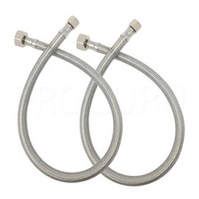  2-Pack 16-Inch 1.3Ft x 3/8" Comp x 1/2" FIP Faucet Hose Connector, Stainl...