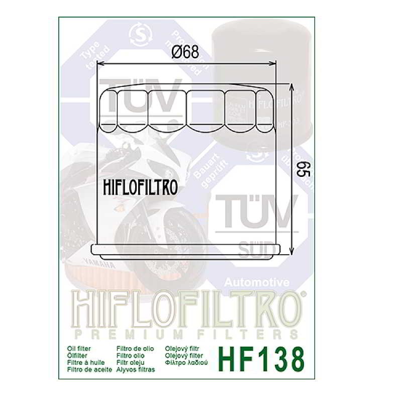 Hiflofiltro HF138 Oil Filter 3 Pack Aprilia Cagiva Suzuki GSXR600 GSXR700 VL800
