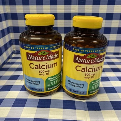 Nature Made Calcium 600 mg D3 x 100 Softgels Supports Strong Bones Exp: Read
