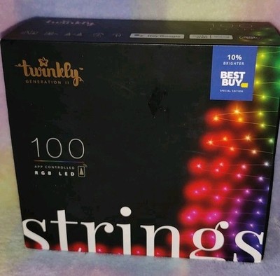Twinkly String Lights 100 Multicolor RGB LED Lights - App Controlled - SEALED