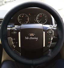 FOR LAND ROVER DISCOVERY 3 LR3 2005-2010 REAL BLACK LEATHER STEERING WHEEL COVER