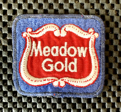 MEADOW GOLD EMBROIDERED SEW ON ONLY PATCH DAIRY ICE CREAM 2 3/4'' x 2 1/2''