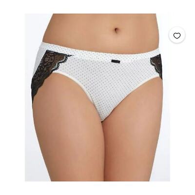Bali Cotton Desire Hipster DFCD63 Women's Size 6 White Micro Dot 3-Pack