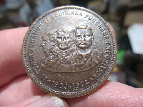 RARE 1904 St. Louis Louisiana Purchase Expo Commemorative Coin Token, by Huglers - Picture 4 of 5