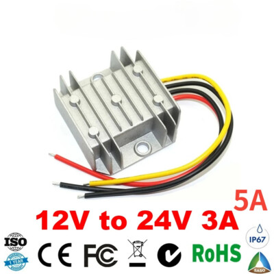 12V bis 24V 3A 5A DC Aufwärtswandler Boost-Regler für Kraftfahrzeuge, LKW, Boote
