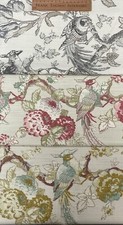 Porter & Stone Fabric RENAISSANCE Floral Bird Cotton Curtain Blind Upholstery