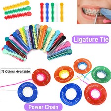 Dental Orthodontic Elastic Ligature Ties / Power Chain Rubber Band Double Color