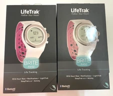 Lot of 2 LifeTrak Brite R450 Life Fitness Tracker White Watch Bluetooth