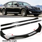 Gloss Black Front Bumper Lower Lip Spoiler & Side Skirt For 2014 Hyundai Equus