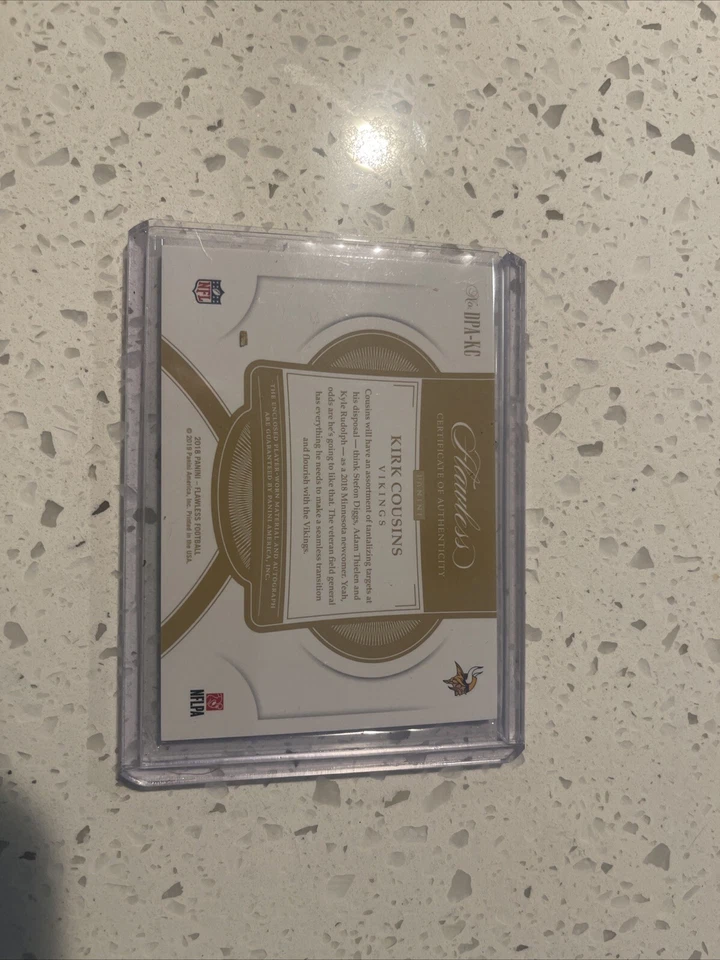 Kirk Cousins Flawless Patch  Auto /15 - Image 2 of 2