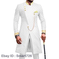 Men African Suits Dashiki Embroidery Jacket and Pants 2 Piece Set Formal Outfits