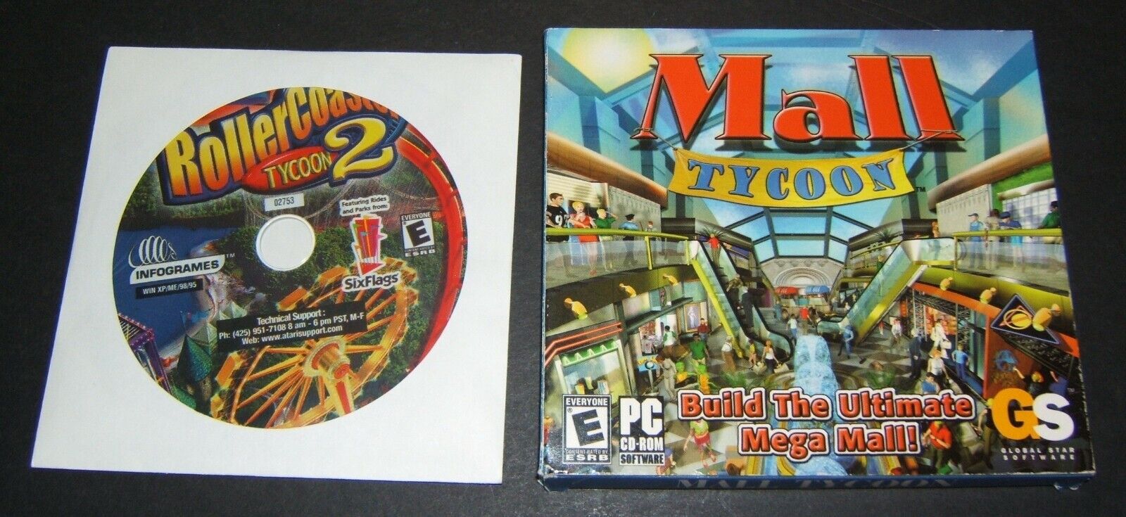 Tycoon Games Lot of 8 - Rollercoaster Golf Monopoly Mall Hospital (PC Games)