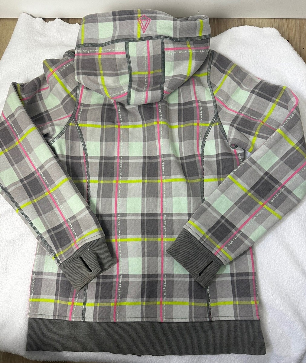 IVIVVA By Lululemon Girls Scuba Checkered Hoodie Zipper Jacket Sz