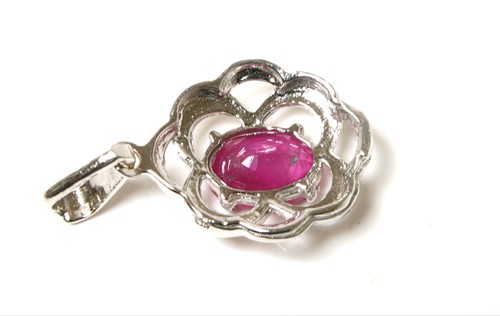 Sterling Silver Ruby pendant Celtic necklace no chain Gift Boxed Made in UK - Picture 2 of 6