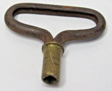 Vintage Antique Brass / Steel Clock Key toy Winder Windup #HF