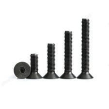 M7-1.0 Black 12.9 Steel Hex Socket Bolts Countersunk Flat Head Screws