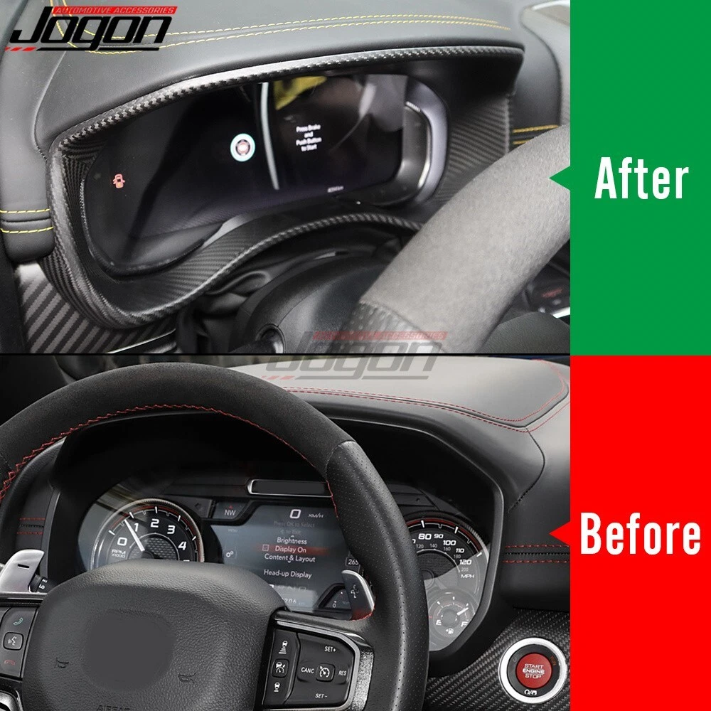 For Dodge Ram 1500 TRX Off-Road 19+ Carbon Instrument Cluster Cover Speedometer - Picture 5 of 13