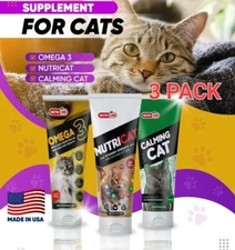 3 Pack Nutri Cat Vitamins and Nutritional Gel for Cats Omega 3(Nutri-Cal) 4.25oz