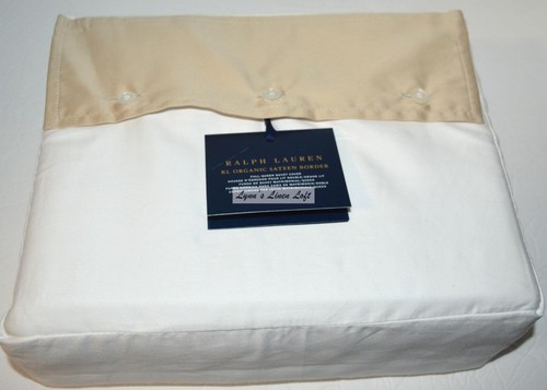 JUEGO EDREDÓN RALPH LAUREN Algodón Orgánico Borde Satén FULL QUEEN Arena Costera $690 - Imagen 5 de 12