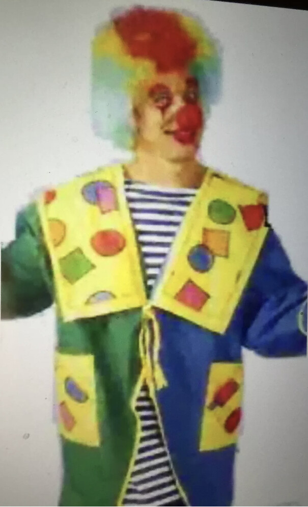 CIRCUS CLOWN COSTUME JACKET ONLY (1 PC) OVERSIZED JACKET TO 44" CHEST