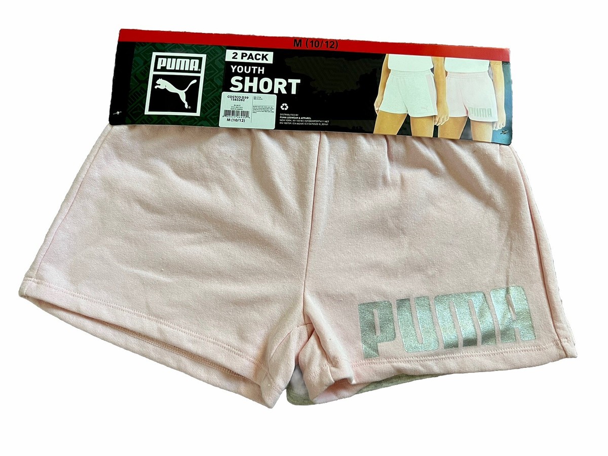Puma Youth Short (2 Pack Set) Size M (10/12) Pink And Grey | eBay